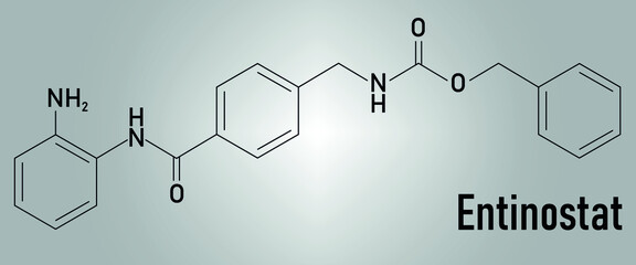 Entinostat cancer drug molecule (HDAC inhibitor). Skeletal formula.