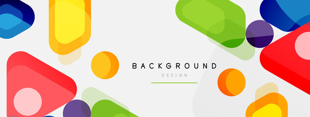 Leinwandbilder - Abstract round geometric shapes and circles background. Trendy techno business template for wallpaper, banner, background or landing