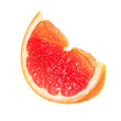 Grapefruit fruit. Piece isolated on white background. Grapefruit citrous fruit section cutout
