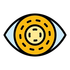 Poster - Biometric eye identification icon. Outline biometric eye identification vector icon color flat isolated