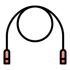 Canvas Print - Jump rope icon. Outline jump rope vector icon color flat isolated