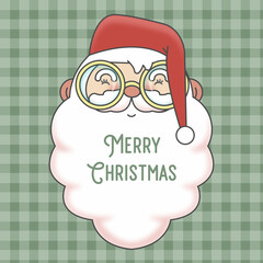 Wall Mural - Cartoon Santa Claus Christmas card