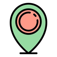 Sticker - Gps location icon. Outline gps location vector icon color flat isolated