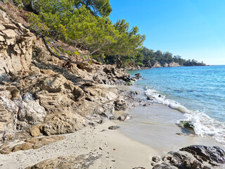 Poster - Beach in Lavandou, French Riviera