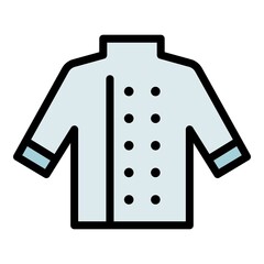 Wall Mural - Cooking chef shirt icon. Outline cooking chef shirt vector icon color flat isolated