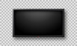 © Toxa2x2 - Realistic Wide TV with Black Monitor on Transparent Background. Mockup of LCD Flat Television Blank Display. Template TV with Large Led. Screen Isolated Vector Illustration