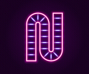 Wall Mural - Glowing neon line Board game icon isolated on black background. Colorful outline concept. Vector