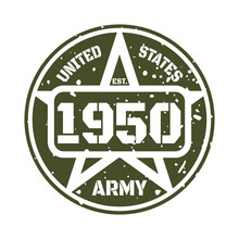 Army 1950, 1950 Birthday Typography Retro Design
