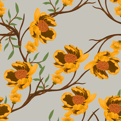 Beautiful seamless pattern with floral background 