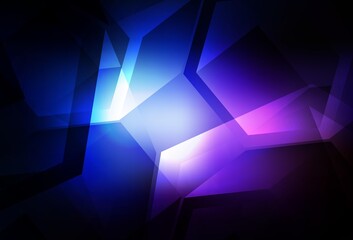Wall Mural - dark pink, blue vector layout with rectangles, triangles.