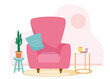© lova_art - home concept. Interior design. webdesign illustration of room