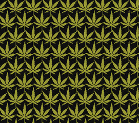 Wall Mural - 
Marijuana leaf vector seamless pattern
