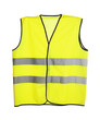 Reflective vest isolated on white. Construction tools and equipment