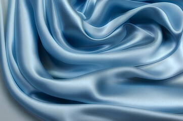 Wall Mural - Close-up texture of natural blue fabric or cloth in same color. Fabric texture of natural cotton or silk or wool textile material. Blue canvas background.