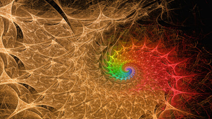Wall Mural - 3d effect - abstract fractal spiral graphic