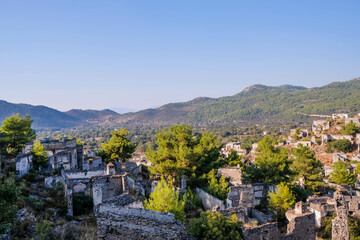 Wall Mural - Ghost Town Kayakoy. The abandoned Greek village of Kayakoy, Fethiye, Turkey.	