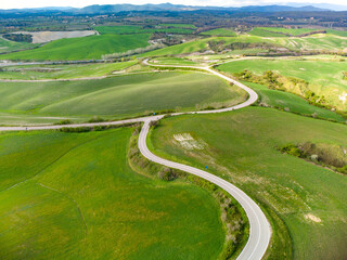 Sticker - aerial view of Chianti in Tuscany with castles and farmhouses