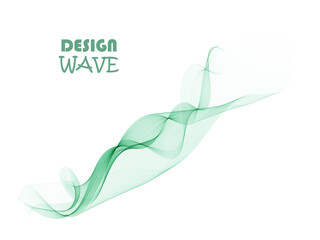 Wall Mural - Abstract vector background, green waved lines for brochure, website, flyer design.