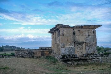 Wall Mural - Roman gladiator tombs found in ancient city ruins of Hierapolis, Pamukkale, Denizli, Turkey