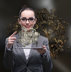 Wall Mural - Businesswoman with dollar in business concept