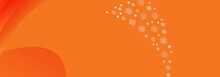Orange Snowflake Banner Background