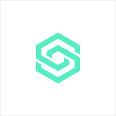 Wall Mural - Letter S hexagon icon logo design concept