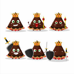 Sticker - A Charismatic King slice of chocolate tart cartoon character wearing a gold crown