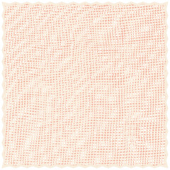 Poster -  Square weave lacy serviette, napkin, tablecloth, doily with wavy fringe in pastel beige, orange colors isolated on white