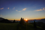 Fototapeta Na sufit - sunrise with colorful sky and dark landscape in the mountains