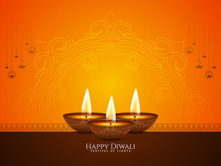 Wall Mural - Beautiful Happy Diwali festival classic background design