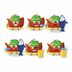 Sticker - A fisherman snow chariot cartoon picture catch a big fish