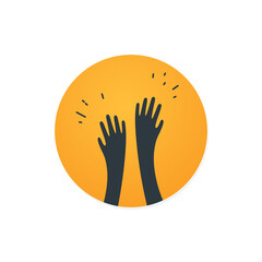 Wall Mural - High five icon simple illustration