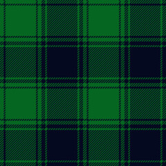 Seamless buffalo plaid pattern in green and black. All over fabric repeat. 