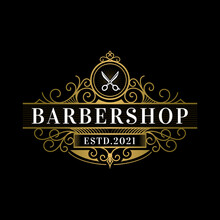 Barbershop Vintage Style Logo Template