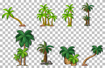 Sticker - Set of variety trees on transparent background