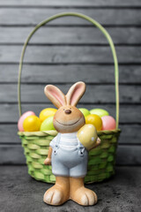 Poster - Traditional Easter holiday bunny and eggs