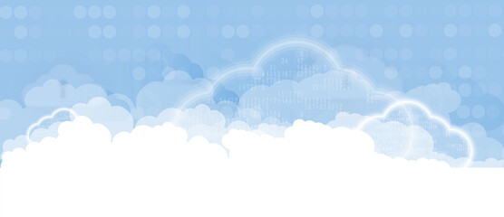 Cloud technology. Integrated digital web concept background