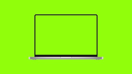 Modern Laptop Animated Mockup with Green Screen. Animation for Presentation Websites or Apps