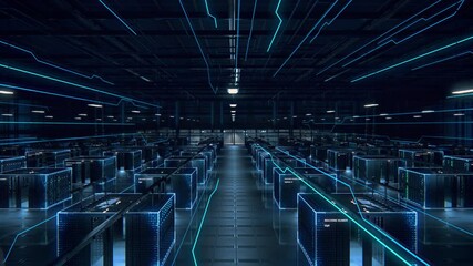 Aufkleber - Female IT Specialist Uses Tablet Computer in Data Center. Turning Augmented VFX Visualization on Server Farm Cloud Computing Facility. System Engineer Working for Cyber Data Security Company.