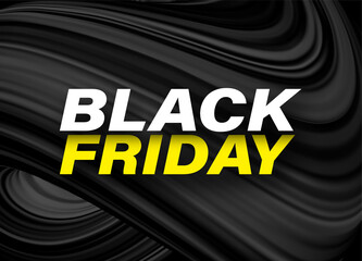 Wall Mural - Black friday sign over brush strokes daub.