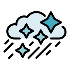 Wall Mural - snow rainy cloud icon. outline snow rainy cloud vector icon color flat isolated