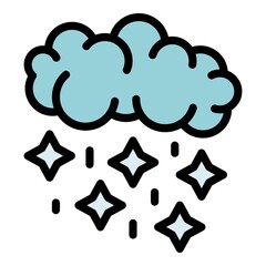 Sticker - Blizzard cloud icon. Outline blizzard cloud vector icon color flat isolated