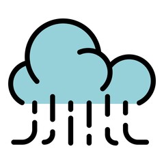 Wall Mural - wind rain cloud icon. outline wind rain cloud vector icon color flat isolated