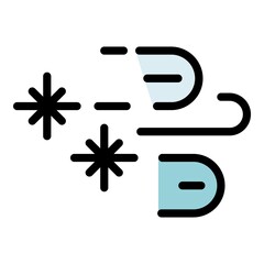 Wall Mural - blizzard wind icon. outline blizzard wind vector icon color flat isolated