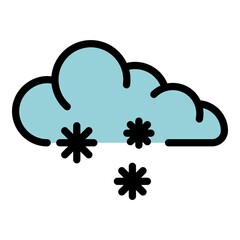 Wall Mural - snowing cloud icon. outline snowing cloud vector icon color flat isolated