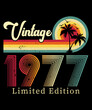 Vintage 1977 Birthday T-shirt Design	