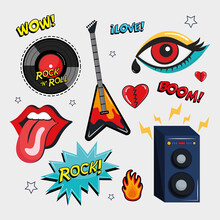 Rock And Roll Seven Stickers