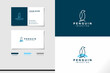 © Erd.Concept - Penguin logo simple minimalist business card set modern design.