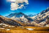 Fototapeta  - mountain peak snow in Alps nature panorama. Ośnieżona góra w Alpach