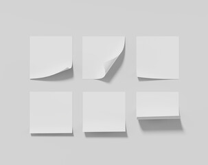 Blank white post note papers, sticky note